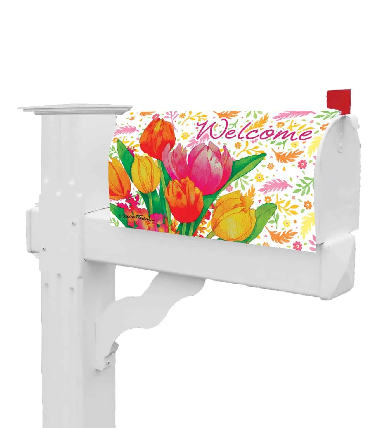 Tulips Welcome Mailbox Cover