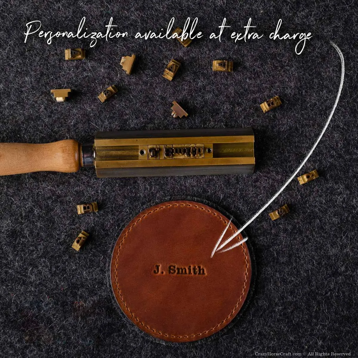 Veg-Tanned Leather Coasters 4pcs Set