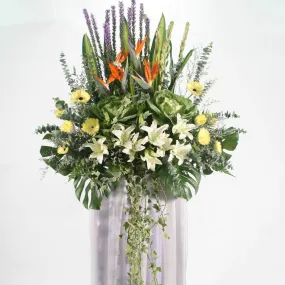 Vibrant Funeral Wreath - Premium Fresh Flowers | W510