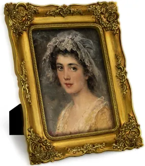Vintage 5X7 Picture Frame Gold Antique Picture Frames with Glass Front, Ornate Baroque Frames for Tabletop & Wall Hanging (5X7 Inch, Bronze)