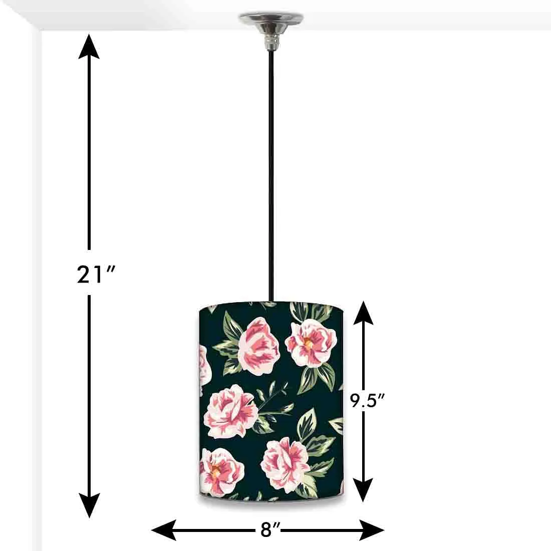 Vintage Ceiling Pendant Lamp - Vintage Pink Rose
