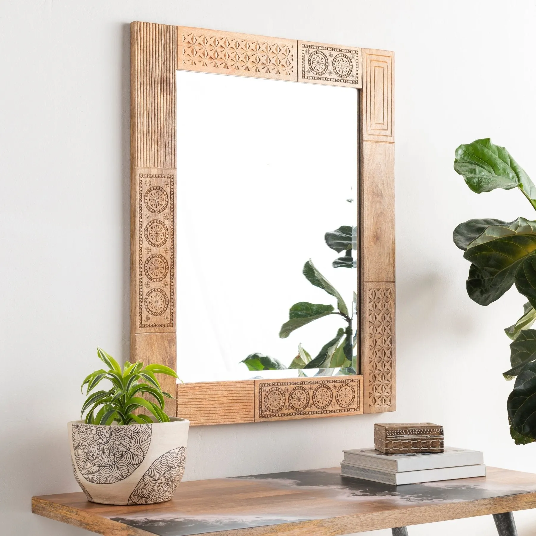 Vintage Wooden Heritage Mirror