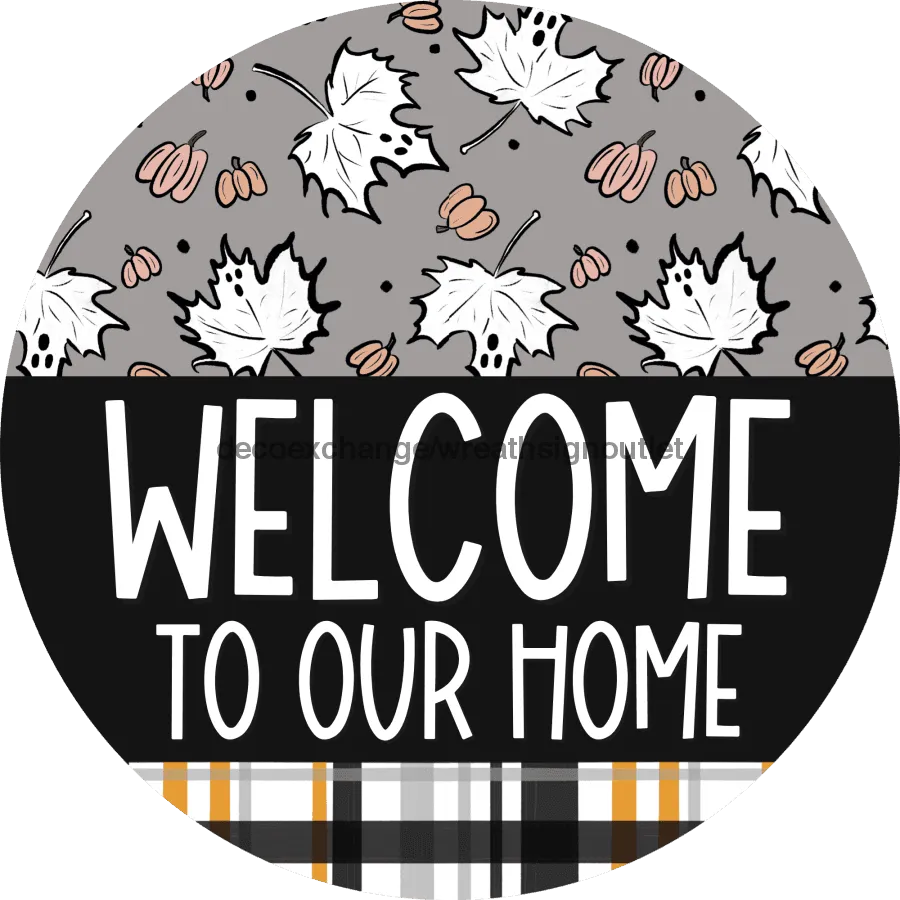 Vinyl Decal, Halloween Vinyl Decal, Welcome Sign, Fall Vinyl Decal, DECOE-2369, Sign For Wreath, Round Sign, 10" Vinyl Decal
