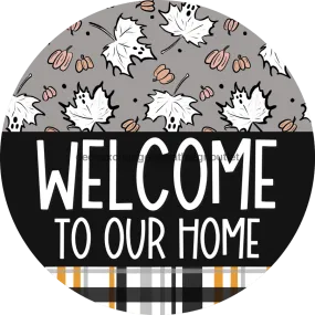 Vinyl Decal, Halloween Vinyl Decal, Welcome Sign, Fall Vinyl Decal, DECOE-2369, Sign For Wreath, Round Sign, 10" Vinyl Decal