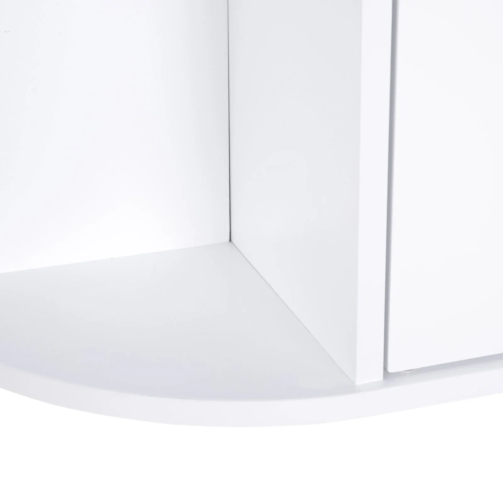 Wall Mounted Bathroom Cabinet with Mirror Single Door Storage Organizer 2-tier Inner Shelves White