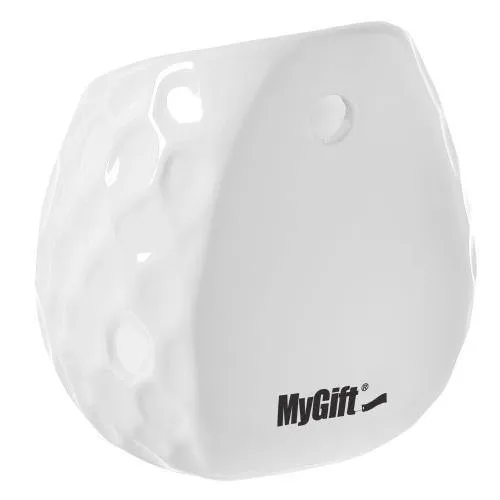 White Ceramic Golfball Design Hanging Mini Planter, Set of 3