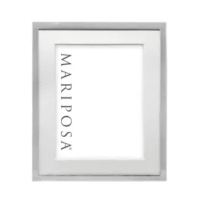 White Leather with Metal Border 8x10 Frame