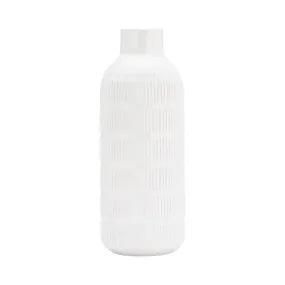 White Ribbed Vase - 17"