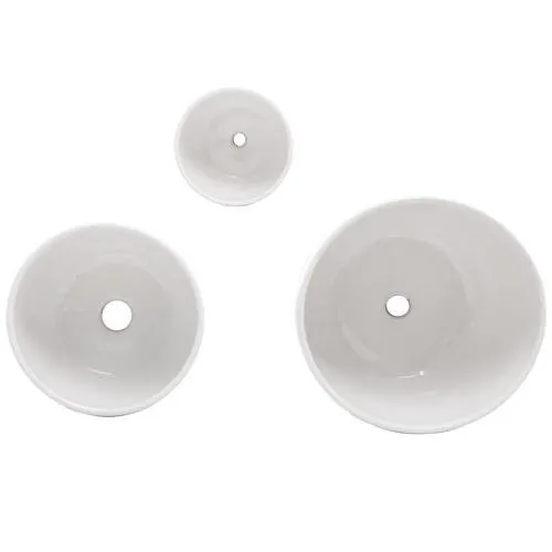 White Round Modern Ceramic Planter Pots, Set of 3