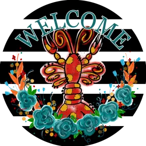 Wreath Sign, Crawfish Sign, Louisiana Sign, DECOE-1036-B, Sign For Wreath, DecoExchange