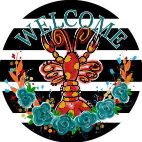 Wreath Sign, Crawfish Sign, Louisiana Sign, DECOE-1036, Sign For Wreath, DecoExchange