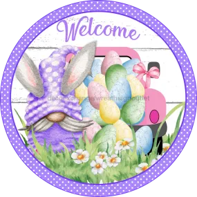Wreath Sign, Easter Truck Sign, Spring Sign, 10" Round Metal Sign DECOE-272, Sign For Wreath, DecoExchange